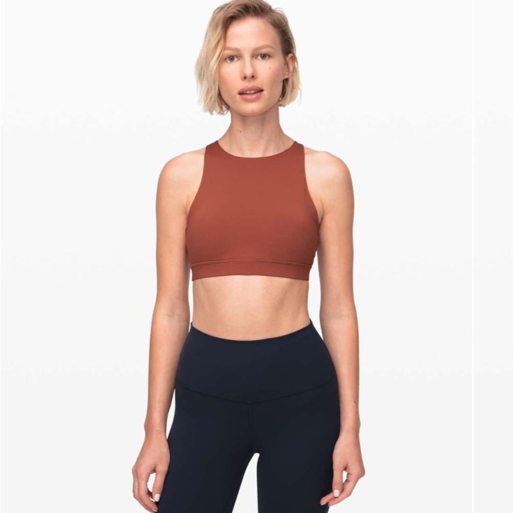 Lululemon Energy Bra *High Neck in Rustic Clay, Size 4